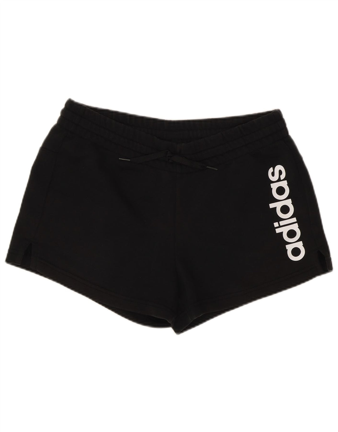 ADIDAS Womens Graphic Sport Shorts UK 12/14 Medium  Black Cotton