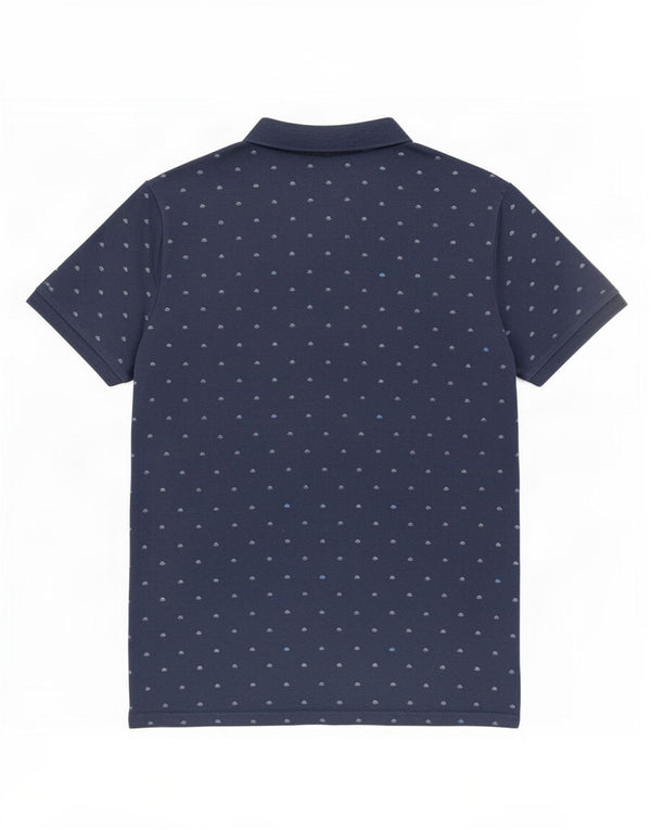 Ben Sherman Mens Polo Shirt Large Navy Blue Spotted Cotton