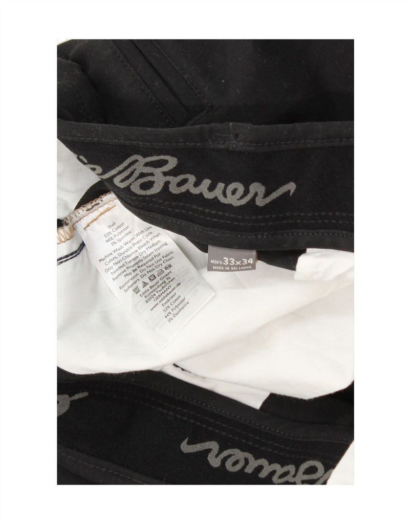 EDDIE BAUER Mens Straight Chino Trousers W33 L34 Black Cotton Vintage Eddie Bauer and Second-Hand Eddie Bauer from Messina Hembry 