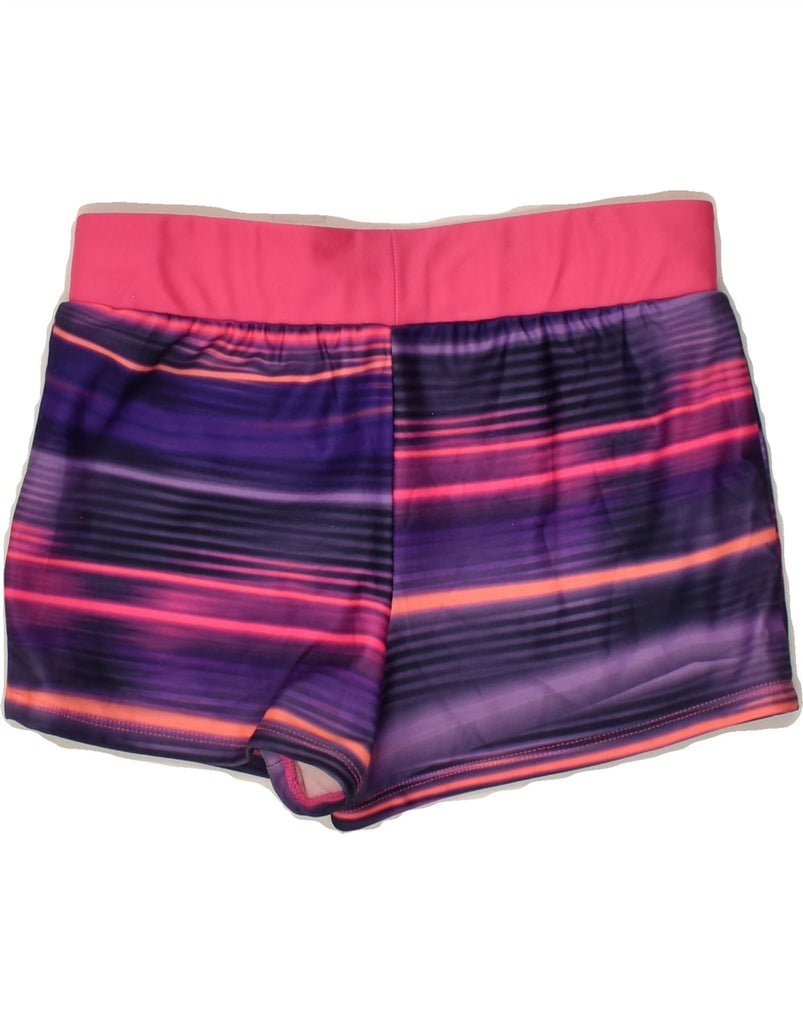 UNDER ARMOUR Girls Sport Shorts 13-14 Years Purple Striped Polyester | Vintage Under Armour | Thrift | Second-Hand Under Armour | Used Clothing | Messina Hembry 