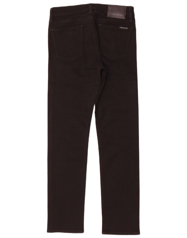 Calvin Klein Mens Slim Straight Jeans W28 L30 Black Cotton