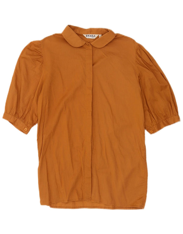 Vintage Womens Short Sleeve Shirt Blouse IT 42 Medium Brown