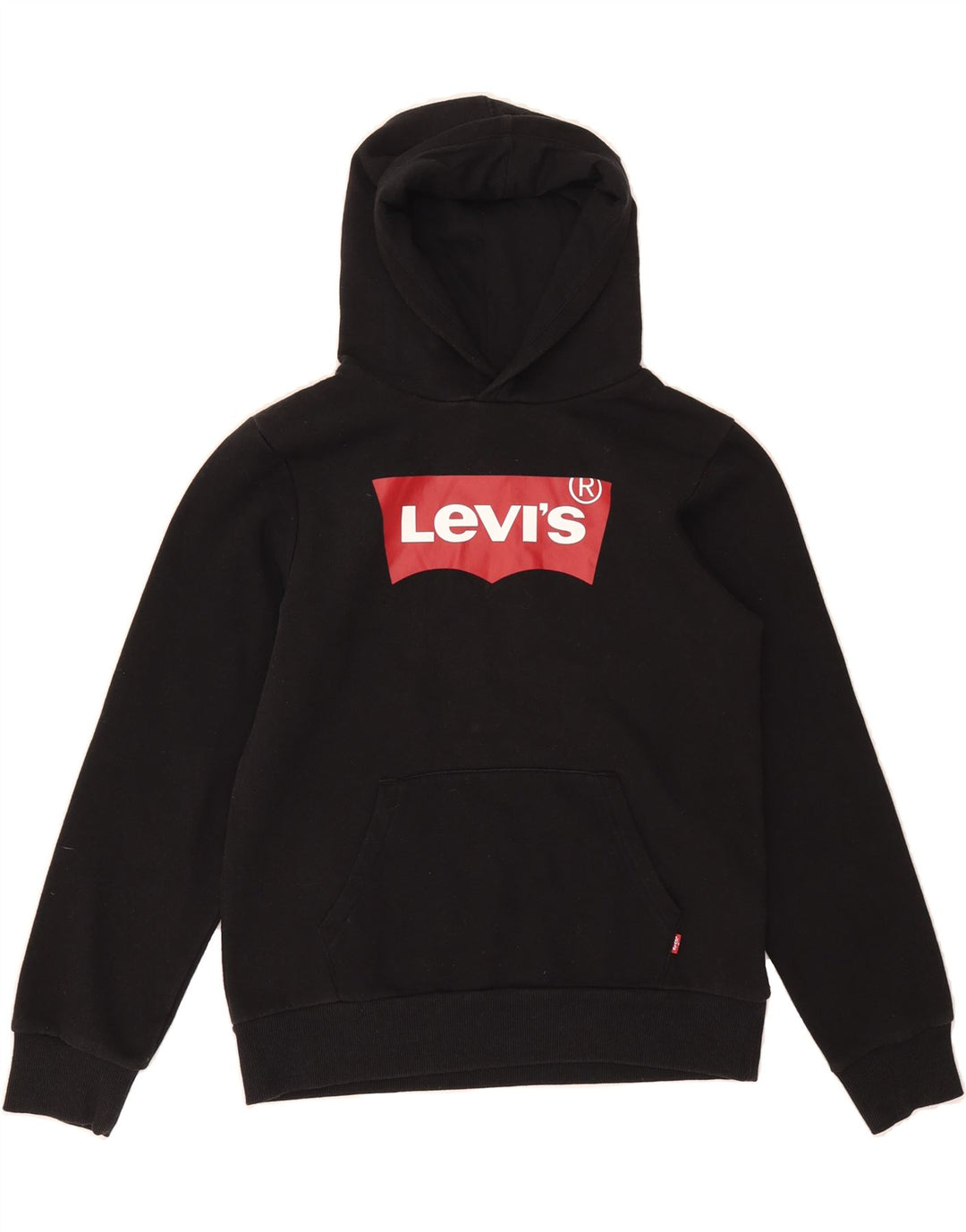 LEVI'S Boys Graphic Hoodie Jumper 13-14 Years Black Cotton Vintage Levi's and Second-Hand Levi's from Messina Hembry 