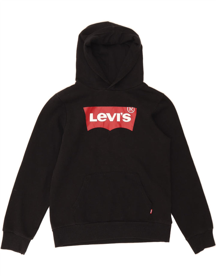 LEVI'S Boys Graphic Hoodie Jumper 13-14 Years Black Cotton Vintage Levi's and Second-Hand Levi's from Messina Hembry 