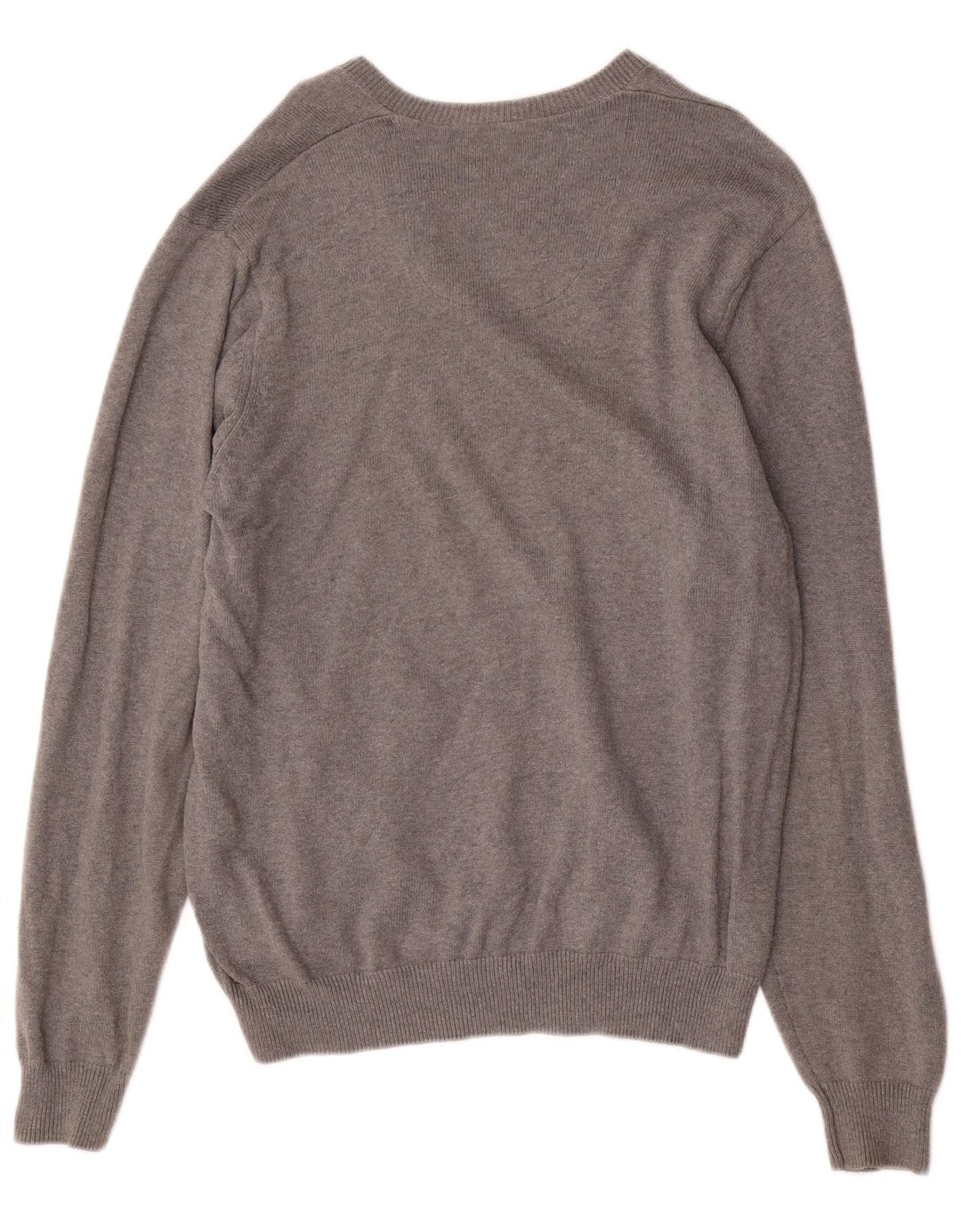 Marks & Spencer Mens Blue Harbour V-Neck Jumper Sweater Medium Grey Cotton