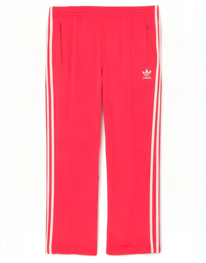 Adidas Womens Tracksuit Trousers UK 12 Medium Pink Polyester