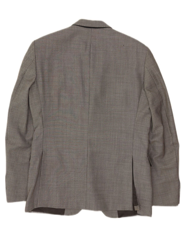 Cerruti 1881 Mens 2 Button Slim Blazer Jacket IT 50 Large Grey Virgin Wool