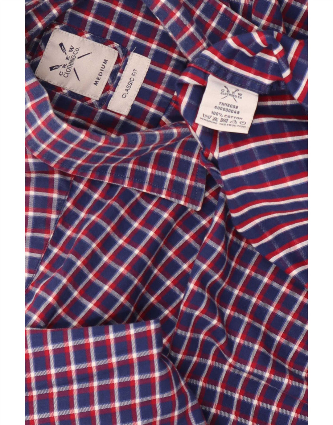 Crew Clothing Mens Classic Fit Flannel Shirt Medium Navy Blue Check Cotton