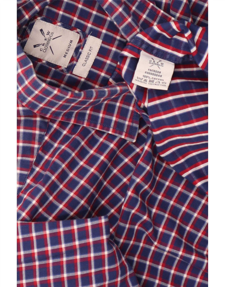 Crew Clothing Mens Classic Fit Flannel Shirt Medium Navy Blue Check Cotton