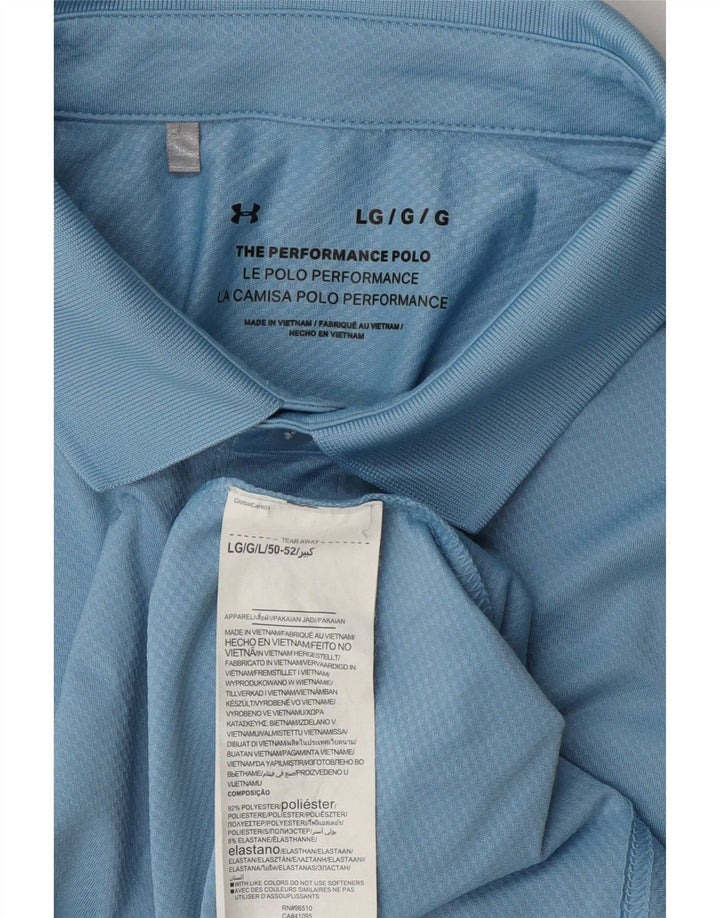 Under Armour Mens Polo Shirt Large Blue Polyester