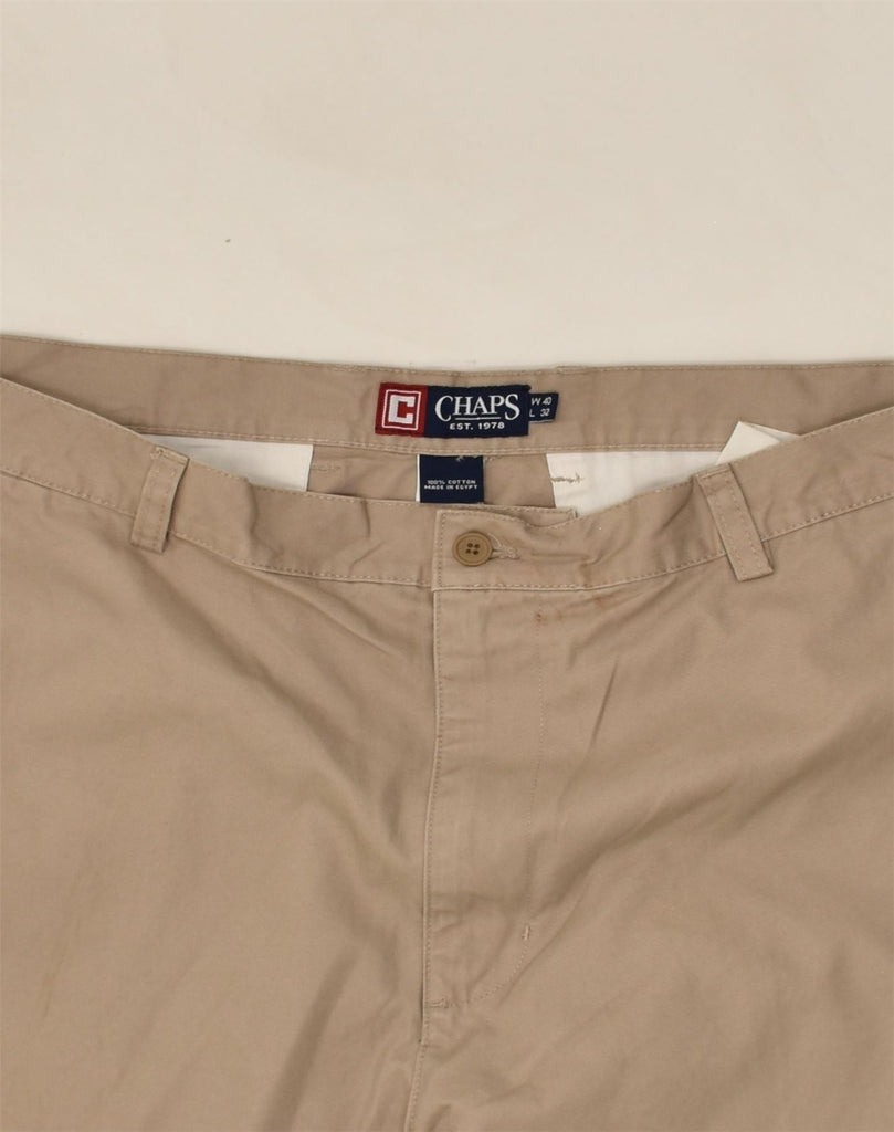 CHAPS Mens Straight Chino Trousers W40 L32  Beige Cotton | Vintage Chaps | Thrift | Second-Hand Chaps | Used Clothing | Messina Hembry 