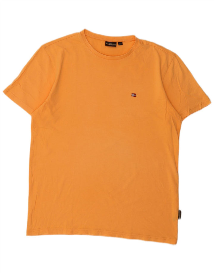 NAPAPIJRI Mens Geographic T-Shirt Top Large Orange