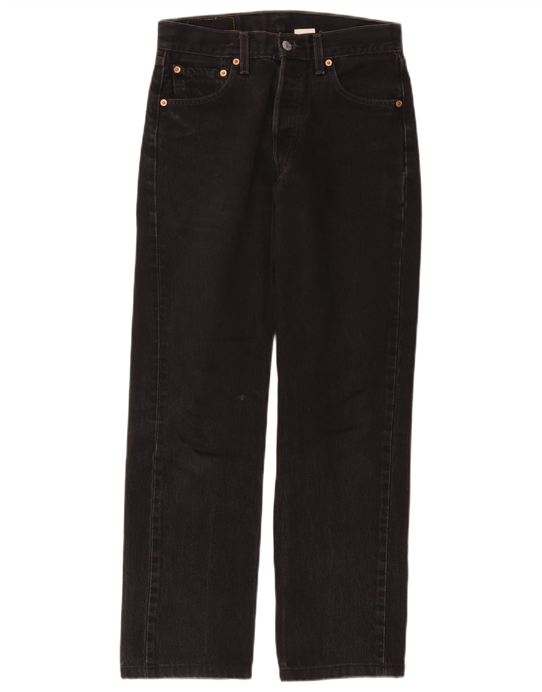 Levi's Womens 501 Straight Jeans W29 L28 Black Cotton