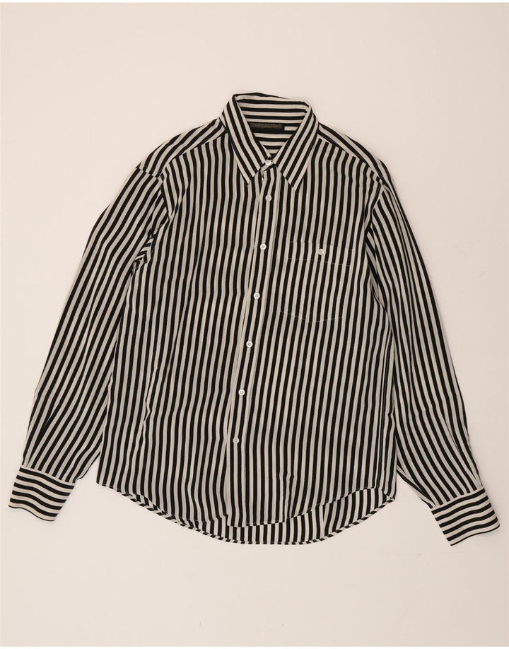 Pancaldi & B Mens Shirt Large Black Striped