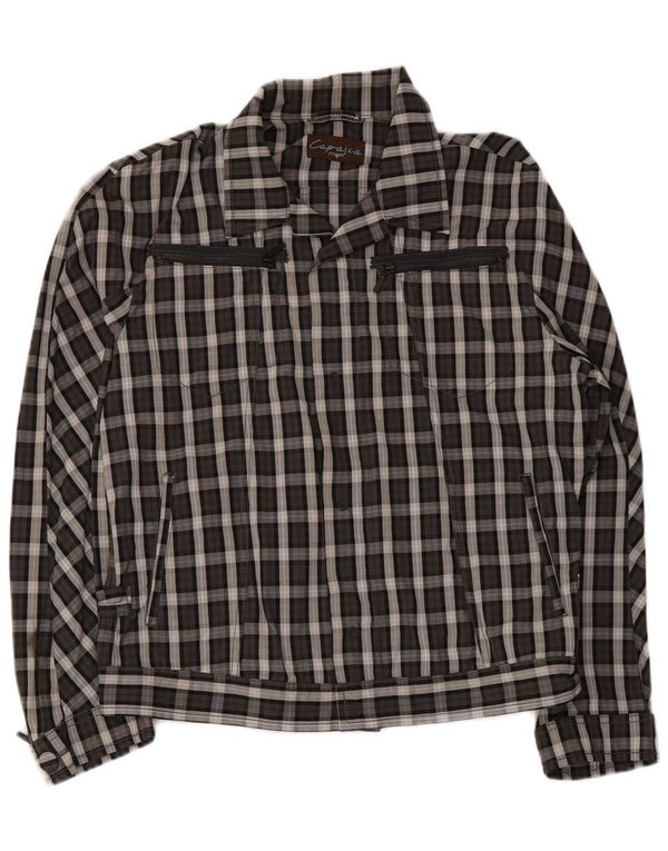 Vintage Womens Bomber Jacket UK 20 2XL Grey Check Polyamide