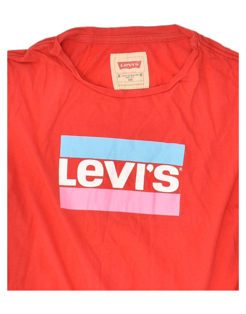 LEVI'S Girls Graphic T-Shirt Top 15-16 Years Red Cotton | Vintage Levi's | Thrift | Second-Hand Levi's | Used Clothing | Messina Hembry 