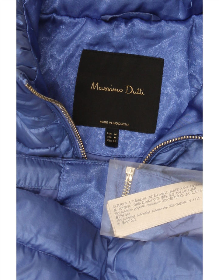 Massimo Dutti Womens Padded Jacket UK 12 Medium Blue Polyester