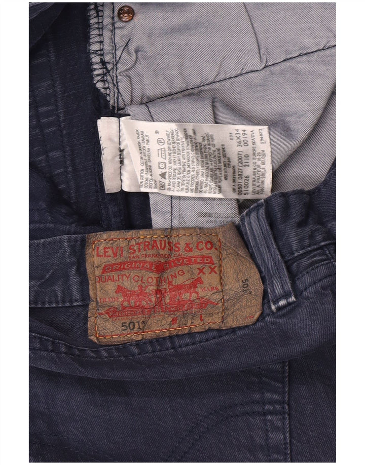 Levi's Mens 501 Straight Jeans W36 L29 Navy Blue Cotton