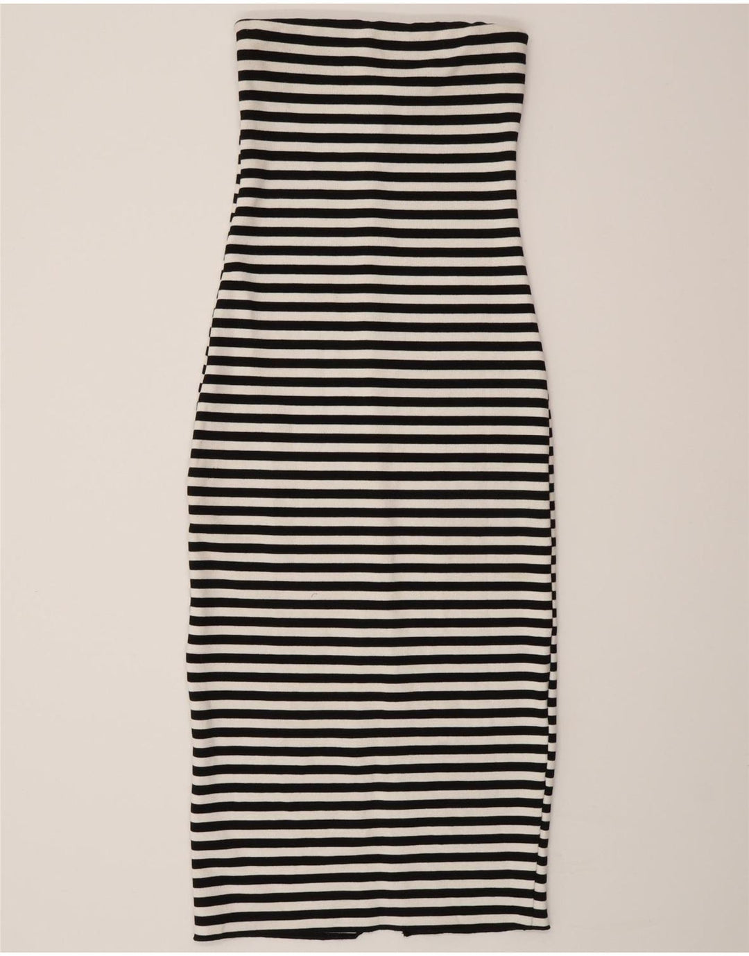 Zara Womens Strapless Dress UK 8 Small Black Striped