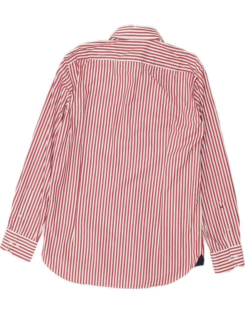 TOMMY HILFIGER Mens Fitted Shirt Size 42 16 1/2 Large Red Striped Cotton | Vintage Tommy Hilfiger | Thrift | Second-Hand Tommy Hilfiger | Used Clothing | Messina Hembry 