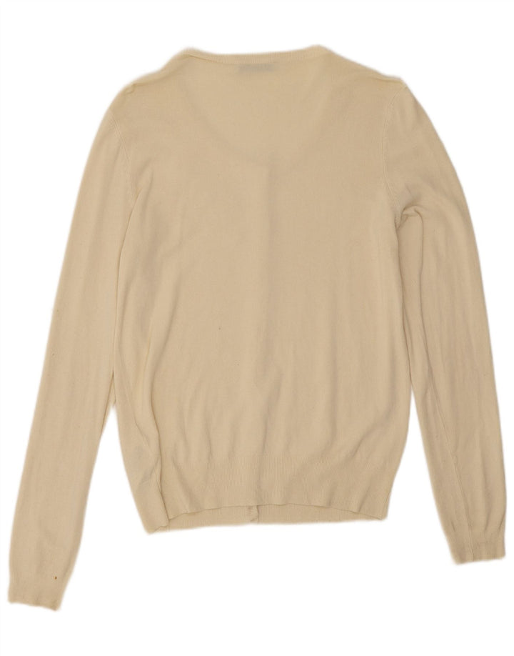 Liu Jo Womens Oversized Cardigan Sweater UK 10 Small Off White Viscose