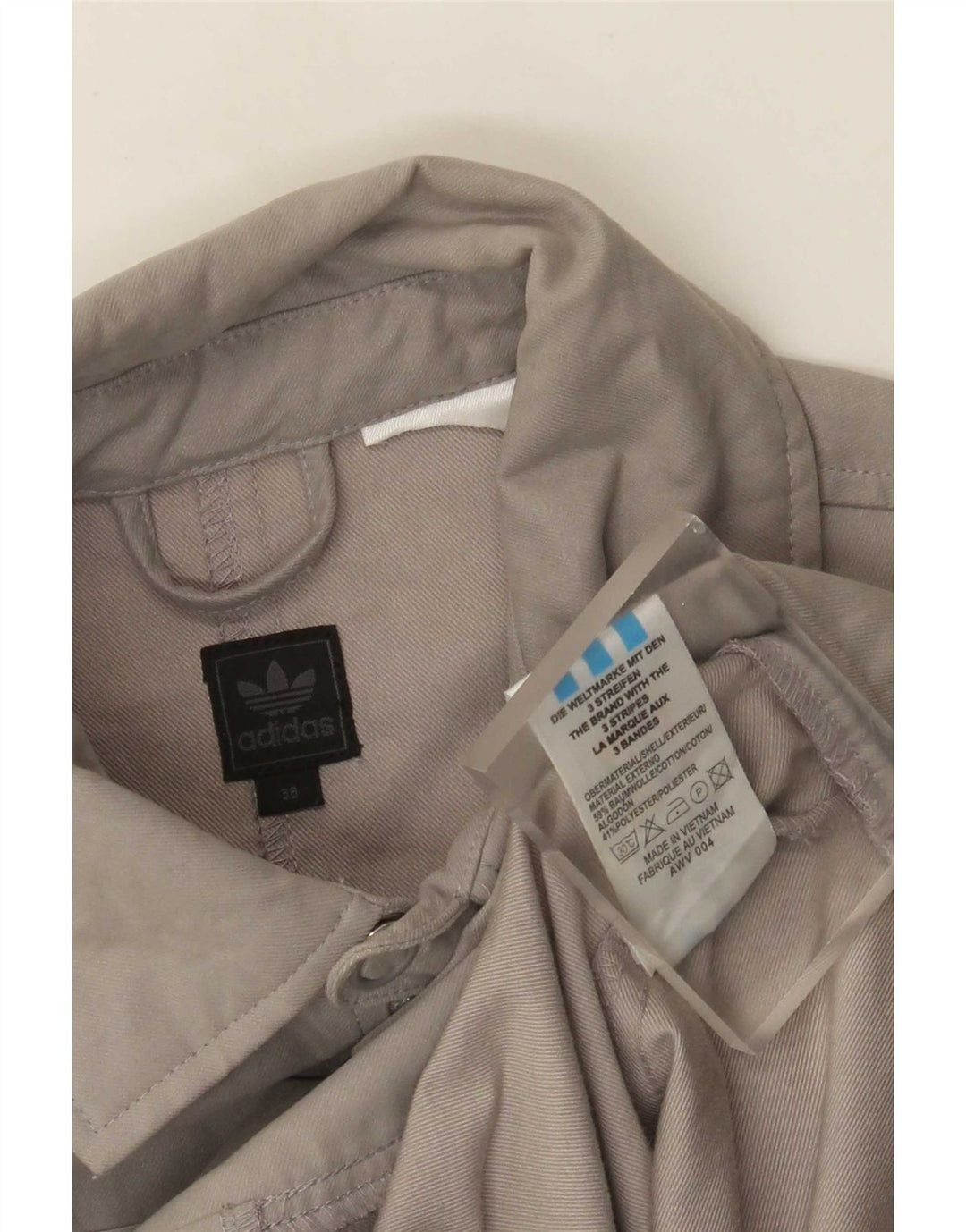 Adidas Womens Bomber Jacket EU 38 Medium Grey Cotton
