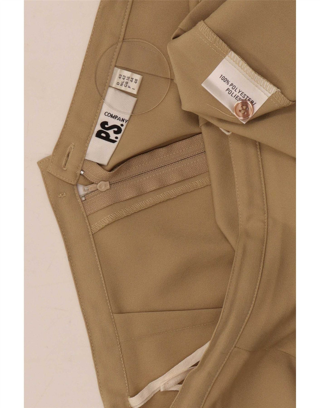 P.S. Company Womens Mini Skirt UK 16 Large W30 Khaki Polyester