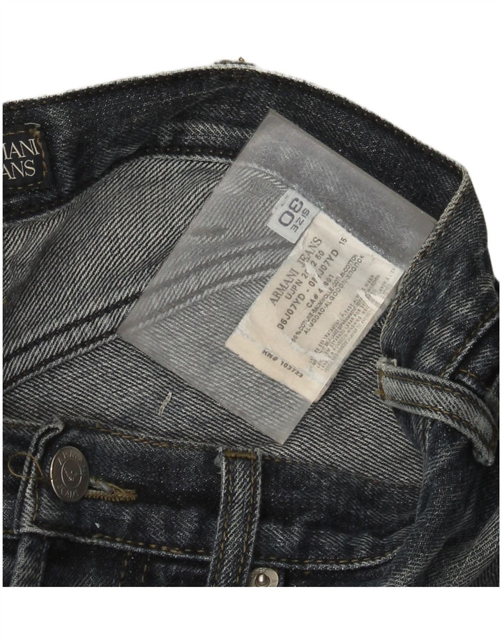 Armani Mens Straight Jeans W30 L33 Blue Cotton