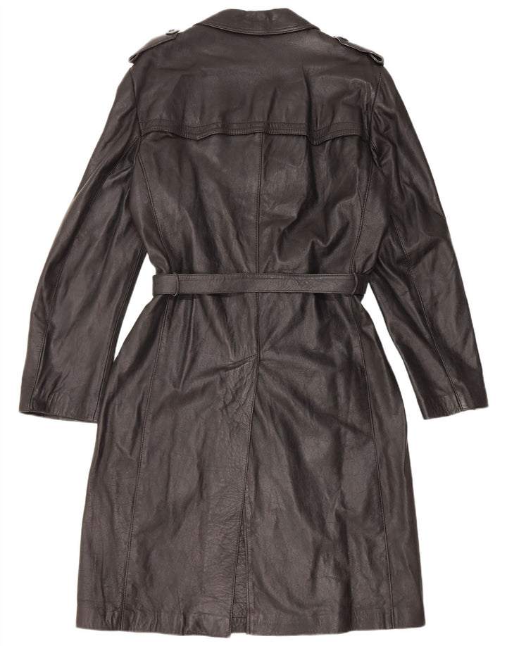 Vintage Mens Leather Coat UK 38 Medium Black Leather