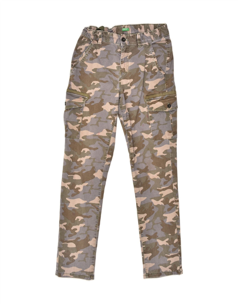 BENETTON Boys Slim Cargo Trousers 13-14 Years 3XL W30 L30 Brown Camouflage | Vintage Benetton | Thrift | Second-Hand Benetton | Used Clothing | Messina Hembry 