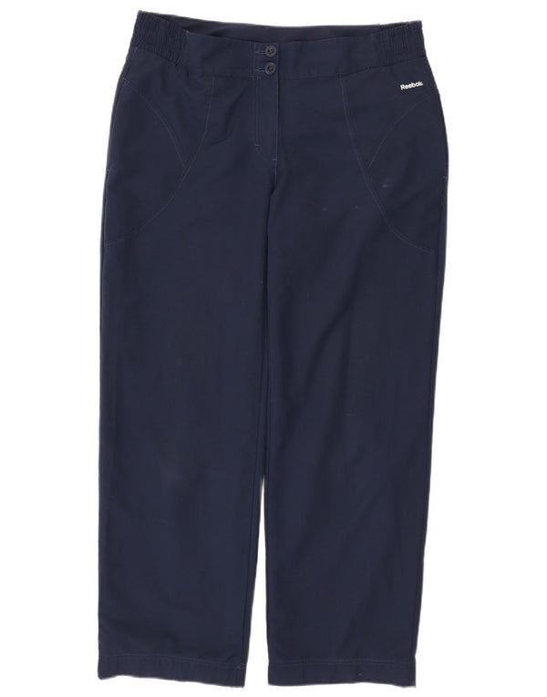 REEBOK Womens Straight Chino Trousers Large W34 L30 Navy Blue Polyester