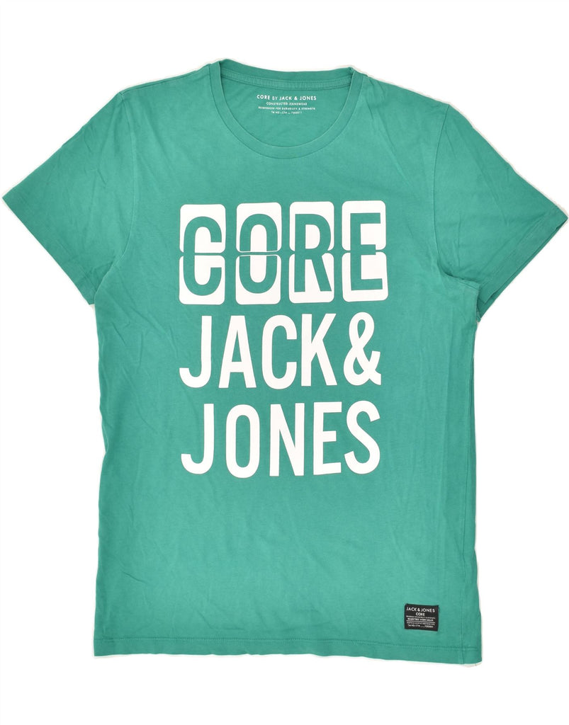 JACK & JONES Mens Slim Graphic T-Shirt Top Large Green Cotton | Vintage Jack & Jones | Thrift | Second-Hand Jack & Jones | Used Clothing | Messina Hembry 