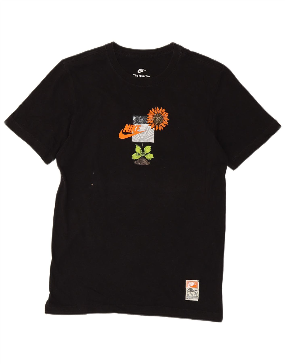 NIKE Mens Graphic T-Shirt Top Small Black Floral