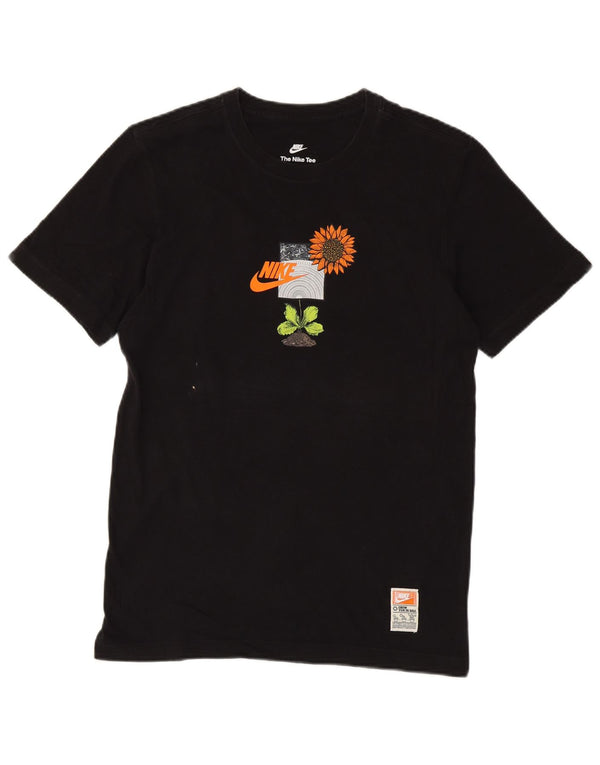 NIKE Mens Graphic T-Shirt Top Small Black Floral