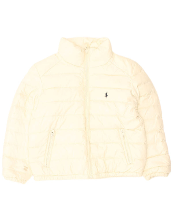 Polo Ralph Lauren Girls Reversible Padded Jacket 5-6 Years Off White Nylon