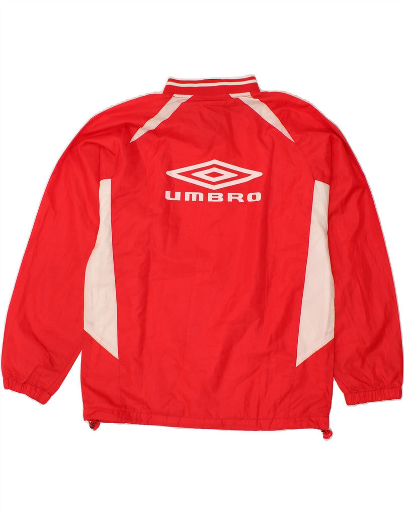 UMBRO Mens Graphic Pullover Tracksuit Top Small Red Colourblock Polyester | Vintage Umbro | Thrift | Second-Hand Umbro | Used Clothing | Messina Hembry 