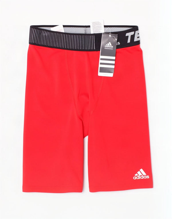 Adidas Boys Climalite Graphic Sport Shorts 11-12 Years Red Colourblock