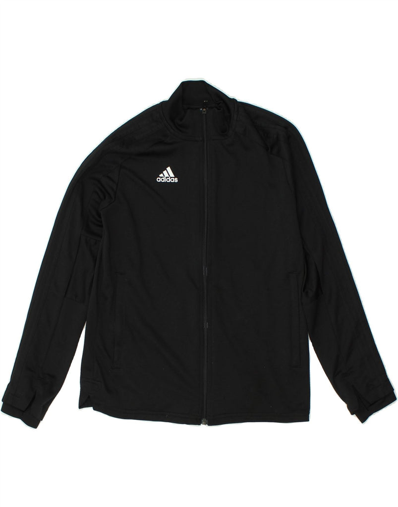 ADIDAS Boys Tracksuit Top Jacket 11-12 Years Black Polyester | Vintage Adidas | Thrift | Second-Hand Adidas | Used Clothing | Messina Hembry 