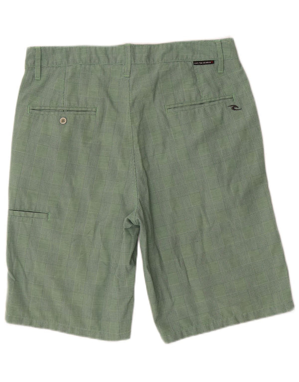 Rip Curl Mens Cargo Shorts W32 Medium Green Check Polyester