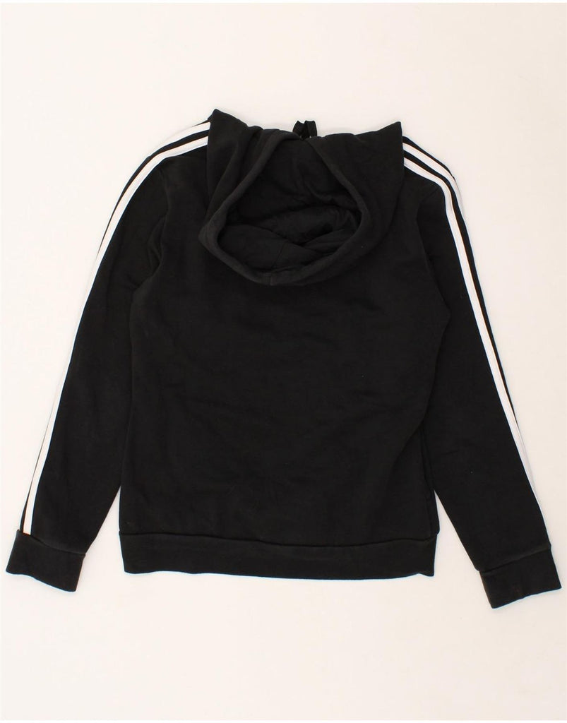 ADIDAS Womens Graphic Hoodie Jumper UK 8/10 Small Black Cotton | Vintage Adidas | Thrift | Second-Hand Adidas | Used Clothing | Messina Hembry 