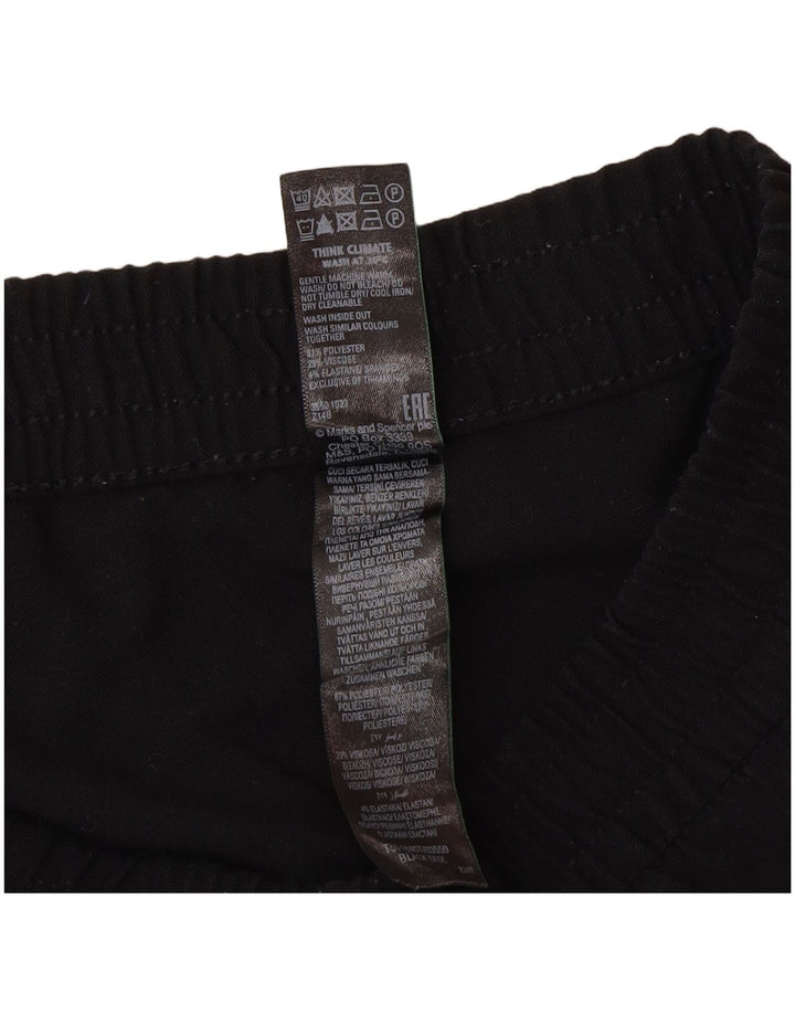 Marks & Spencer Womens Tracksuit Trousers UK 14 Medium Black Polyester