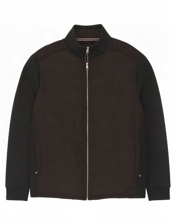 Marks & Spencer Mens Padded Jacket UK 42 XL Black Colourblock Cotton