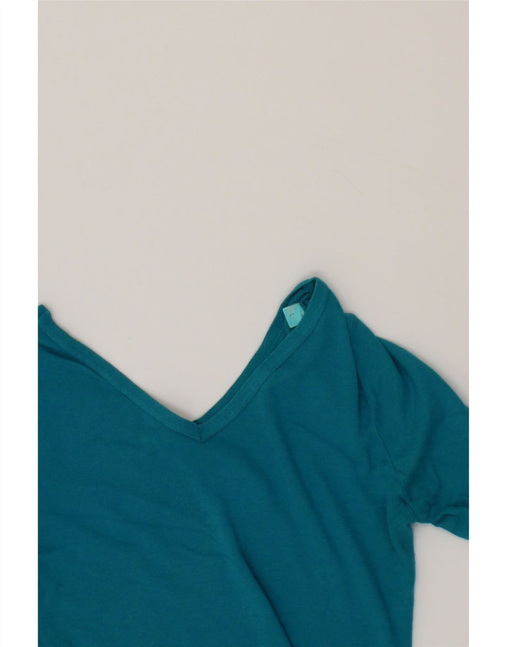 BENETTON Womens Long Sleeve Blouse Top UK 14 Large Blue Vintage Benetton and Second-Hand Benetton from Messina Hembry 