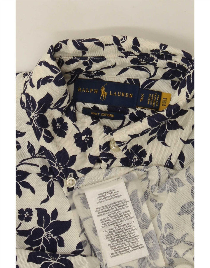 Ralph Lauren Mens Shirt Small White Floral Cotton