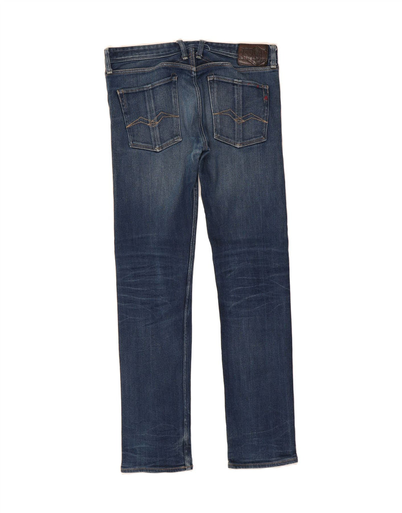 REPLAY Mens Slim Jeans W33 L34 Blue Cotton Vintage Replay and Second-Hand Replay from Messina Hembry 