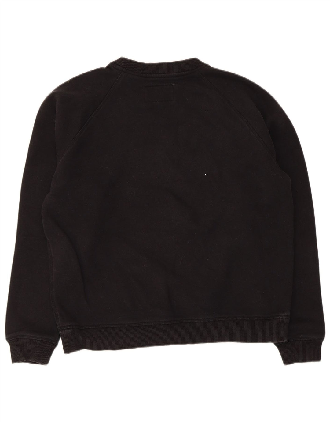 Jack Wills Womens Graphic Sweatshirt Jumper UK 12 Medium Black Cotton