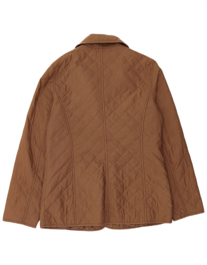 Michael Kors Womens Quilted Jacket UK 14 Medium Brown Polyester