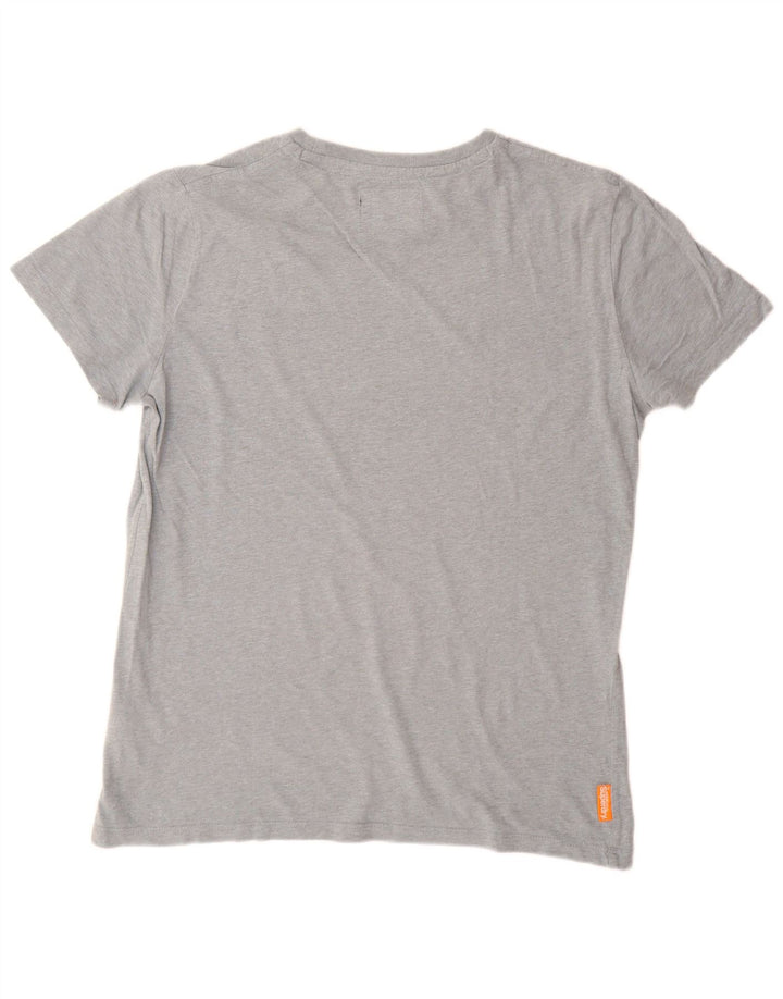 Superdry Mens T-Shirt Top Large Grey Cotton