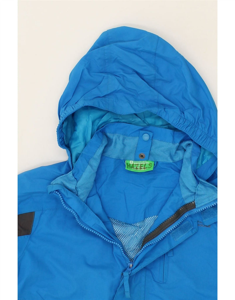 MOUNTAIN WAREHOUSE Boys Hooded Rain Jacket 9-10 Years Blue Colourblock Vintage Mountain Warehouse and Second-Hand Mountain Warehouse from Messina Hembry 