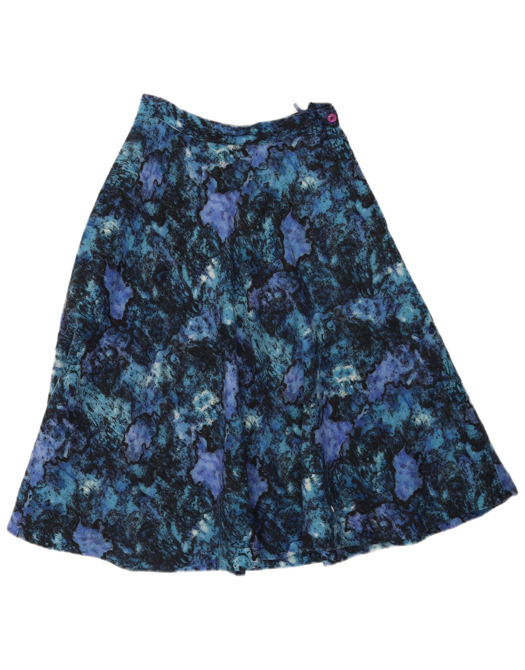 Vintage Womens Flared Skirt W24 XS Navy Blue Tie Dye